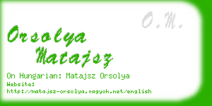 orsolya matajsz business card